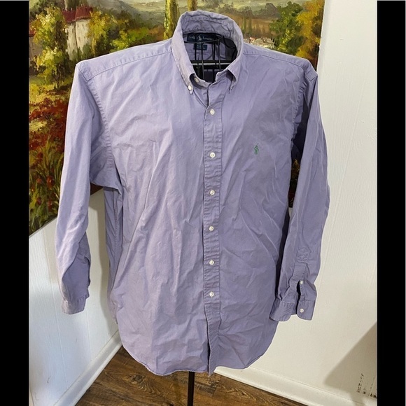 Ralph Lauren size large  lavender purple casual preppy long sleeve button down - Picture 1 of 8